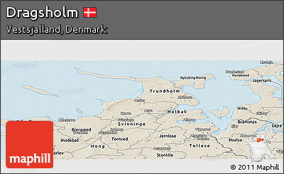 Shaded Relief Panoramic Map of Dragsholm