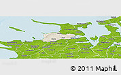 Shaded Relief Panoramic Map of Dragsholm, physical outside