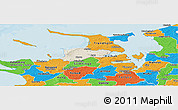 Shaded Relief Panoramic Map of Dragsholm, political outside