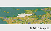 Shaded Relief Panoramic Map of Dragsholm, satellite outside