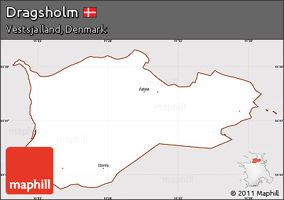 Classic Style Simple Map of Dragsholm, cropped outside