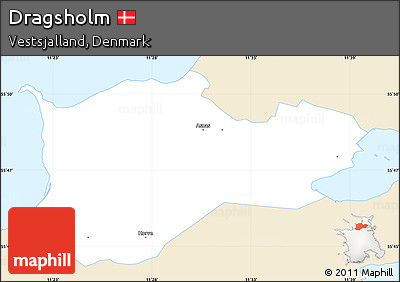 Classic Style Simple Map of Dragsholm, single color outside