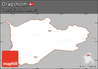 Gray Simple Map of Dragsholm, cropped outside