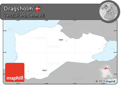 Gray Simple Map of Dragsholm, single color outside