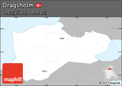 Gray Simple Map of Dragsholm, single color outside
