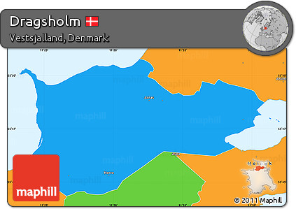 Political Simple Map of Dragsholm