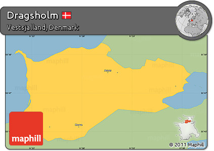 Savanna Style Simple Map of Dragsholm, single color outside