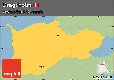 Savanna Style Simple Map of Dragsholm, single color outside