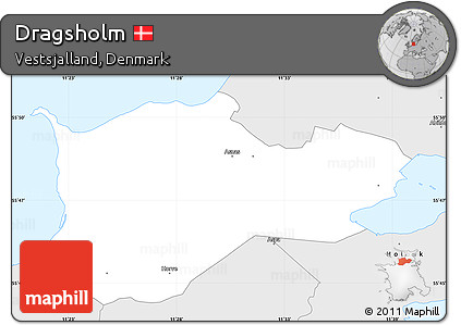 Silver Style Simple Map of Dragsholm
