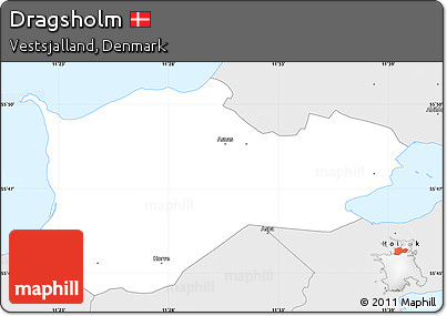 Silver Style Simple Map of Dragsholm