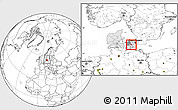 Blank Location Map of Haslev, highlighted country, highlighted parent region, within the entire country