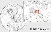 Blank Location Map of Haslev, highlighted country, highlighted parent region