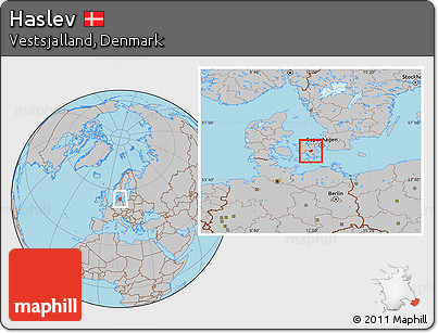 Gray Location Map of Haslev