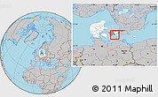 Gray Location Map of Haslev, highlighted country, highlighted parent region