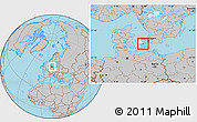 Gray Location Map of Haslev, highlighted parent region