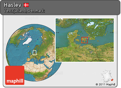 Satellite Location Map of Haslev