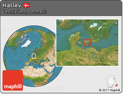 Satellite Location Map of Haslev