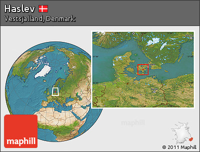 Satellite Location Map of Haslev