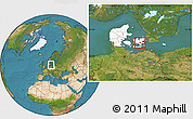 Satellite Location Map of Haslev, highlighted country