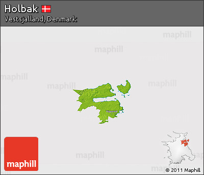 Physical 3D Map of Holbak, cropped outside
