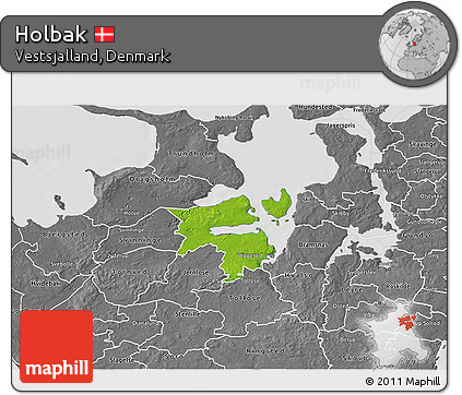 Physical 3D Map of Holbak, desaturated