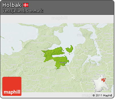 Physical 3D Map of Holbak, lighten