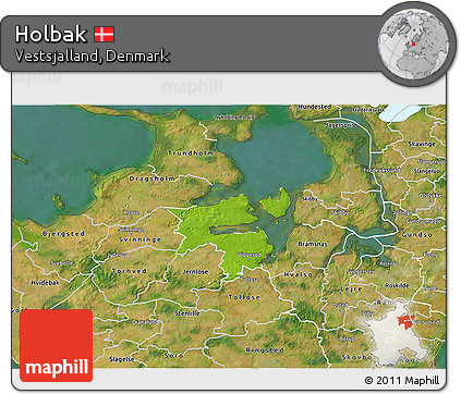 Physical 3D Map of Holbak, satellite outside