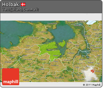 Physical 3D Map of Holbak, satellite outside