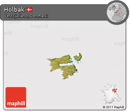 Satellite 3D Map of Holbak, cropped outside