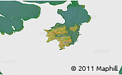 Satellite 3D Map of Holbak, single color outside