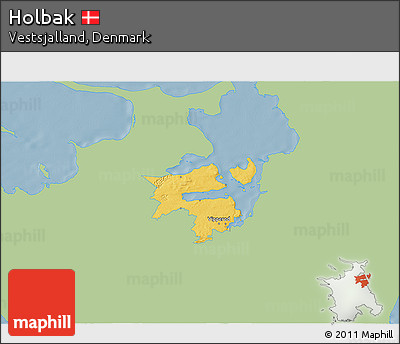 Savanna Style 3D Map of Holbak, single color outside