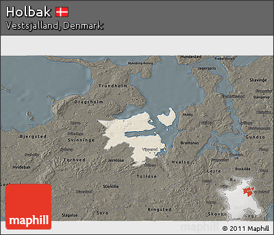 Shaded Relief 3D Map of Holbak, darken