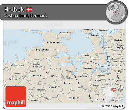 Shaded Relief 3D Map of Holbak