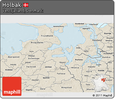 Shaded Relief 3D Map of Holbak