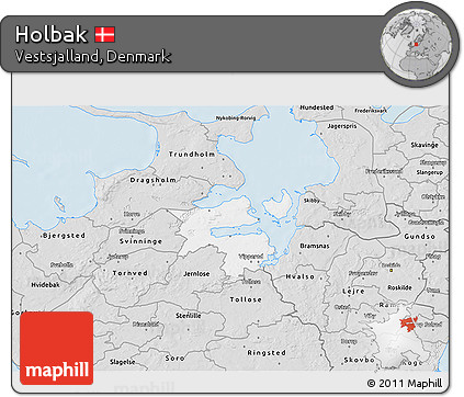 Silver Style 3D Map of Holbak