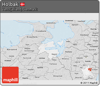 Silver Style 3D Map of Holbak
