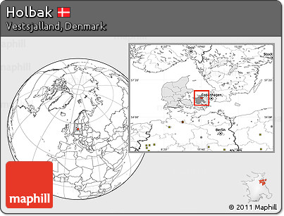 Blank Location Map of Holbak, highlighted country, highlighted parent region