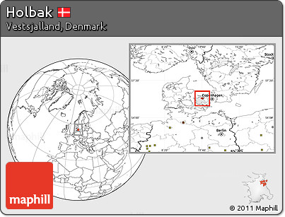Blank Location Map of Holbak, highlighted parent region