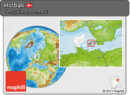 Physical Location Map of Holbak, highlighted country, highlighted parent region