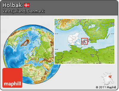 Physical Location Map of Holbak, highlighted country, highlighted parent region