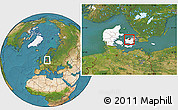 Satellite Location Map of Holbak, highlighted country