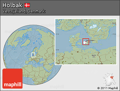 Savanna Style Location Map of Holbak, highlighted parent region, hill shading