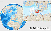 Shaded Relief Location Map of Holbak, highlighted country, highlighted parent region
