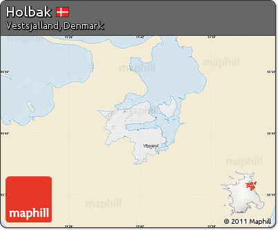 Classic Style Map of Holbak, single color outside