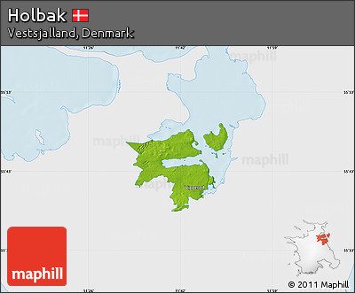 Physical Map of Holbak, single color outside