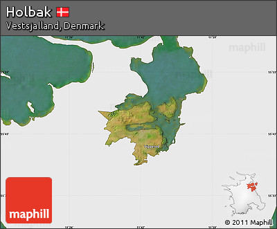 Satellite Map of Holbak, single color outside