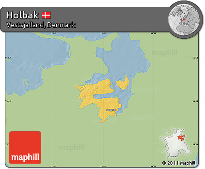 Savanna Style Map of Holbak, single color outside