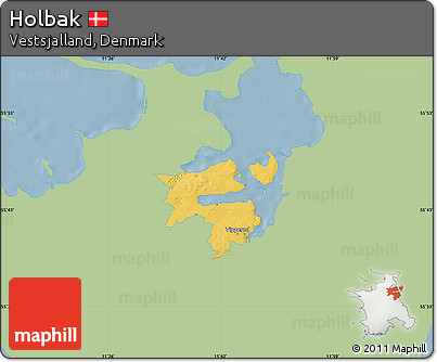 Savanna Style Map of Holbak, single color outside