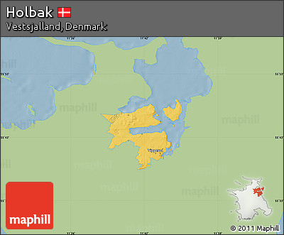 Savanna Style Map of Holbak, single color outside