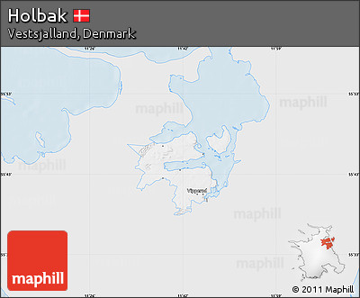 Silver Style Map of Holbak, single color outside